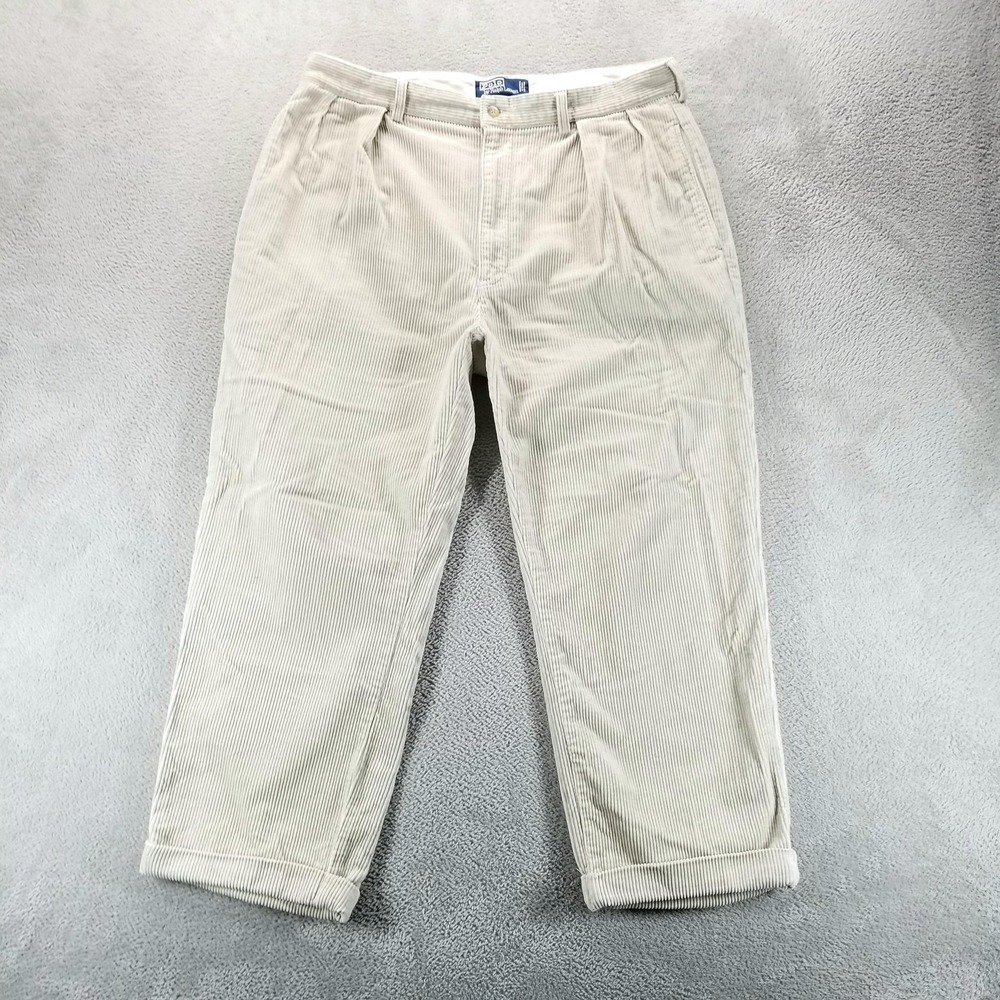 Polo Ralph Lauren Pants Mens 36 Beige Corduroy Andrew Chino Straight Leg‎